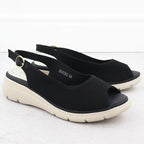 Women's black textile wedge sandals Vinceza 97303 Footwear Your Sports Performance