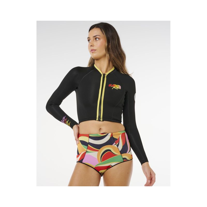 RIP CURL G-Bomb 1.5 Ls Fz Crop Jkt Women's Jacket Black Rip Curl
