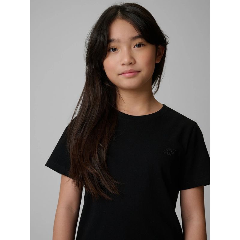 Girls' regular-fit plain T-shirt 4F 4FJRMM00TTSHF3553-20S