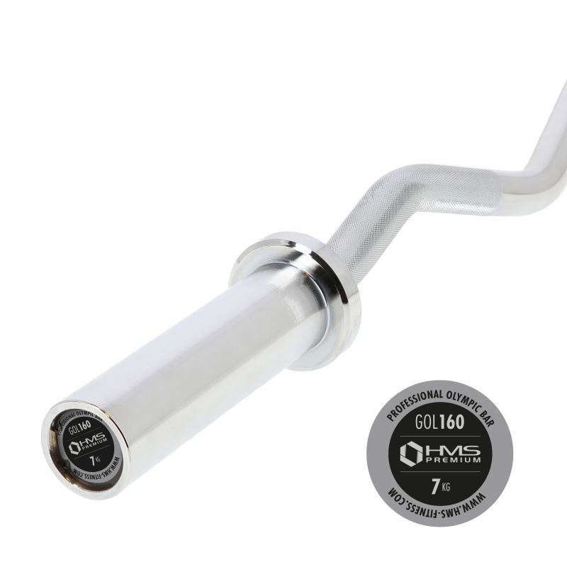 Olympic bar 120cm with clamps lock jaw blac GOL160