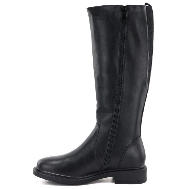 Women's leather boots, classic black Sergio Leone KZ-528-S