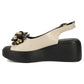 Women's gold leather wedge sandals Filippo DS7577