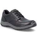 Men's comfortable leather shoes, width H, black, Rieker 03607-24