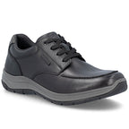 Men's comfortable leather shoes, width H, black, Rieker 03607-24