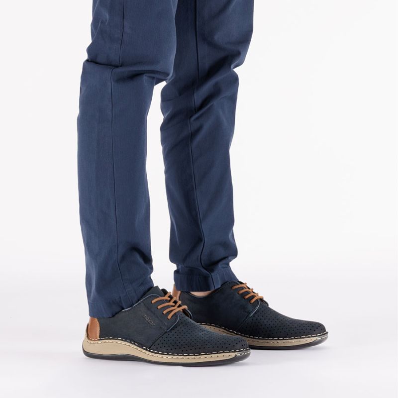 Rieker 05226-14 navy blue openwork leather shoes To be categorized Your Sports Performance