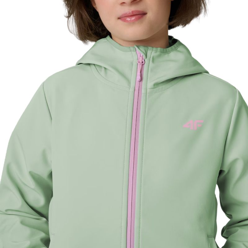 Softshell jacket for girls 4F F478 mint 4FJWSS26TSOFF478 47S