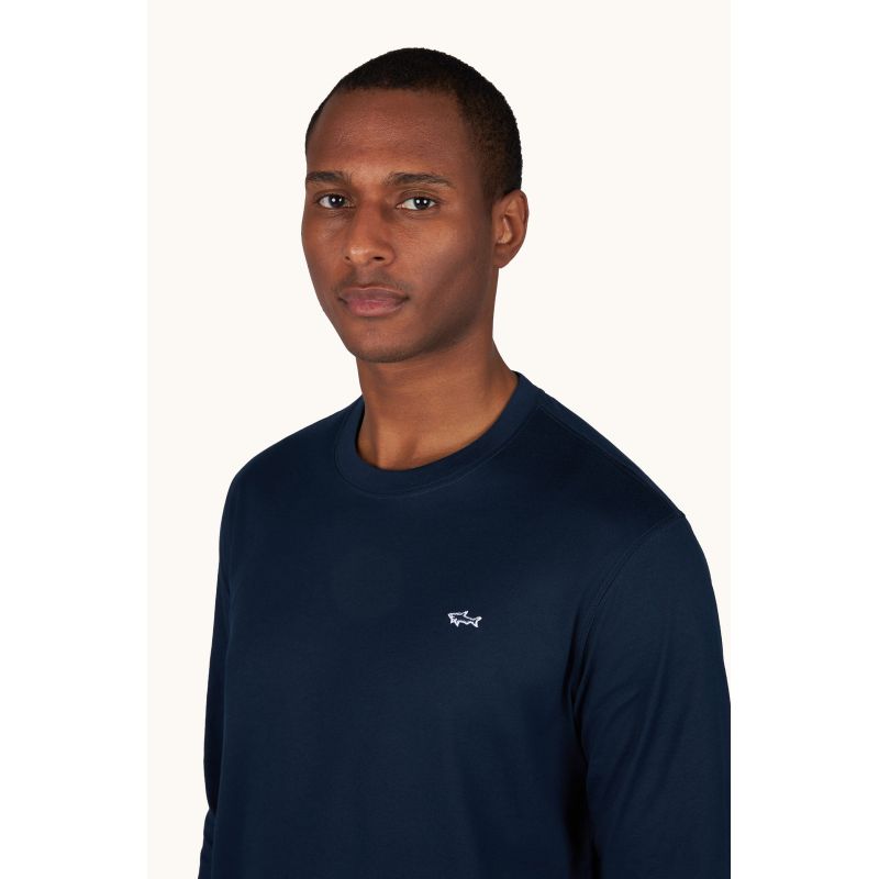 Paul&Shark Men's Cotton T-shirt Navy Blue 99311006-13 - Classic Cut, Logo