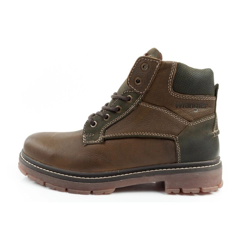 Wrangler Allan Mid men's boots Chelsea boots elegant leather green brown Wrangler