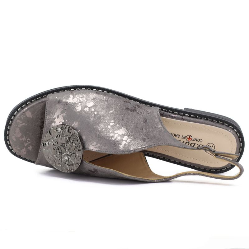 Women's flat sandals with pewter decoration S.Barski 61-6035 S.Barski