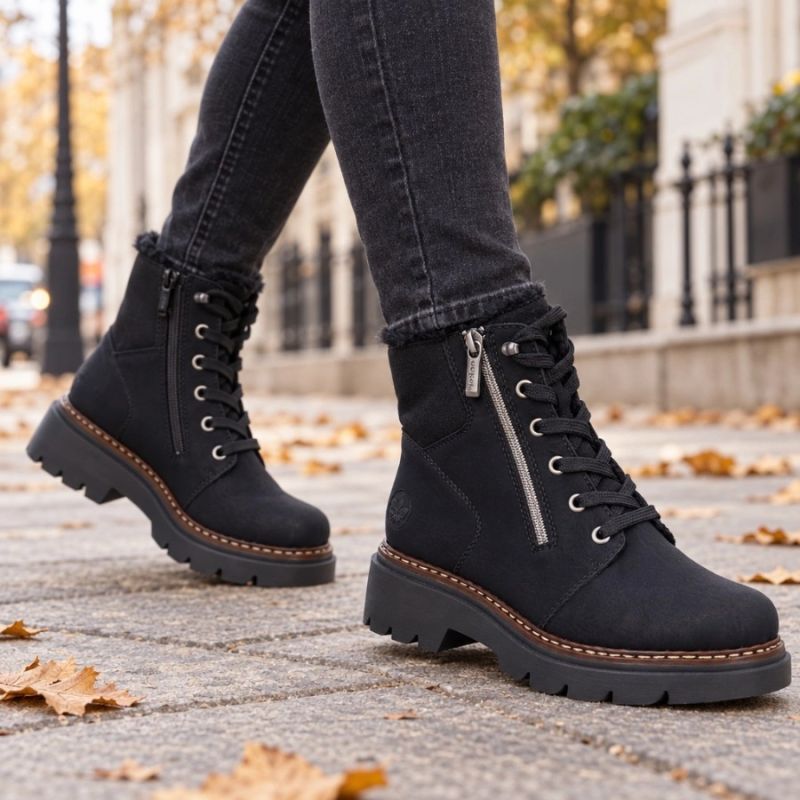 Comfortable Women’s Black Hiking Boots Rieker 76720-00