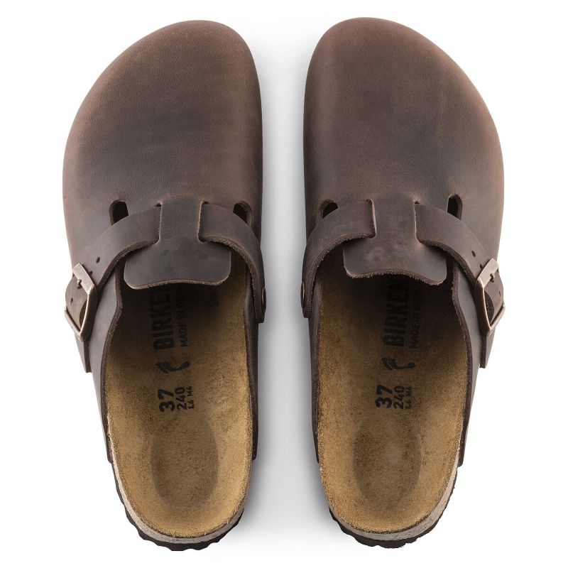 Birkenstock Boston Habana Oiled Leather Regular Wide Women's/Men's Clogs (0860131) In preparation Your Sports Performance