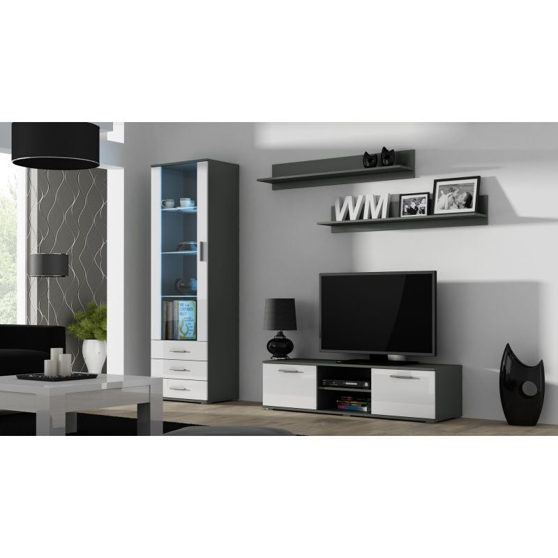 SOHO S1 display cabinet, grey/white gloss Bufety i witryny/Bufety i witryny na drewnianej podstawie Your Sports Performance