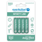 EVERACTIVE BATTERIES R03/AAA NI-MH 550 MAH INFINITY LINE - BLISTER 4 PIECES EVHRL03-550 Baterie, akumulatorki i ładowarki/Akumulatorki Your Sports Performance