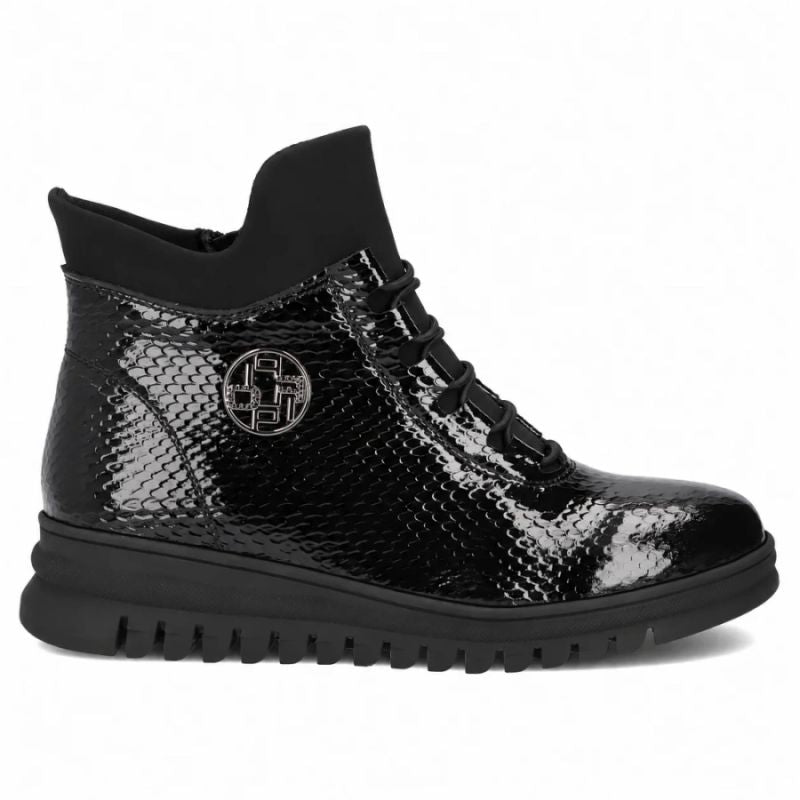 Black Patent Leather Women’s Ankle Boots Filippo DBT8075