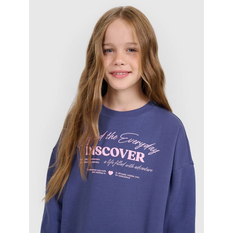 Oversized sweatshirt without a hood for girls 4F 4FJRAW25TSWSF2428-33S 4f
