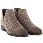 Women's suede ankle boots, openwork, dark beige, Vinceza 58626 To be categorized Your Sports Performance