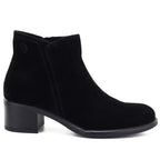 Women's leather ankle boots with a block heel, black Sergio Leone BT-52-S