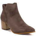 Women’s brown suede heeled ankle boots M.Daszyński MR2624-1