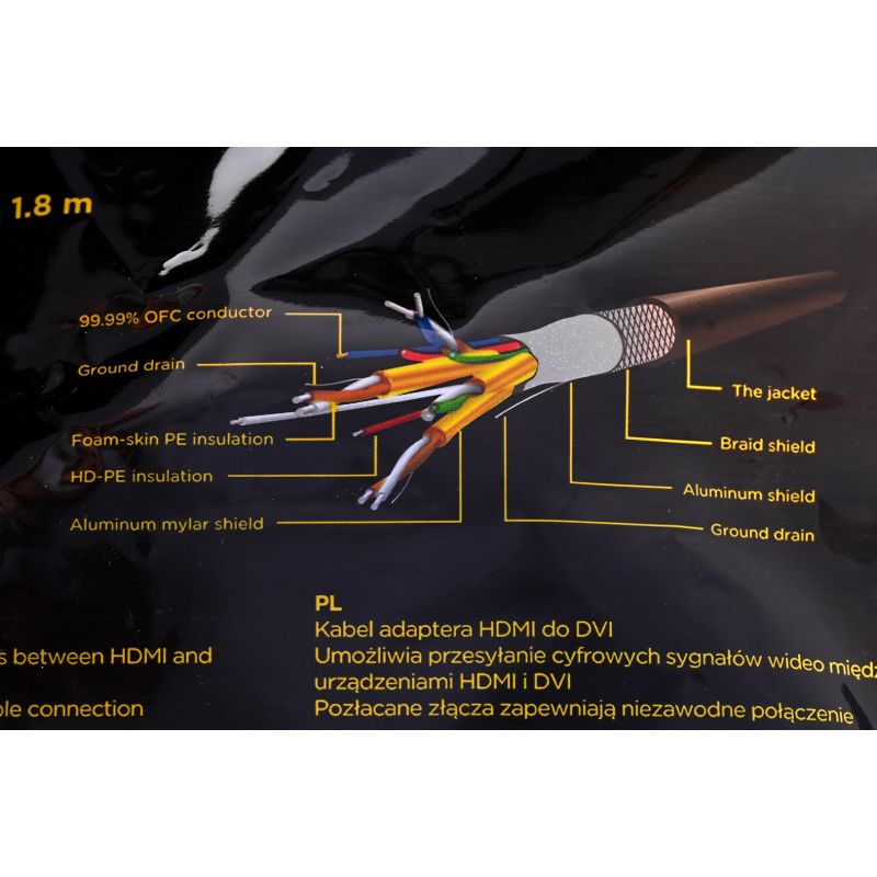 GEMBIRD CC-HDMI-DVI-6 cable (HDMI M - DVI-D M; 1.8m; black) Kable i adaptery/Kable DVI Your Sports Performance