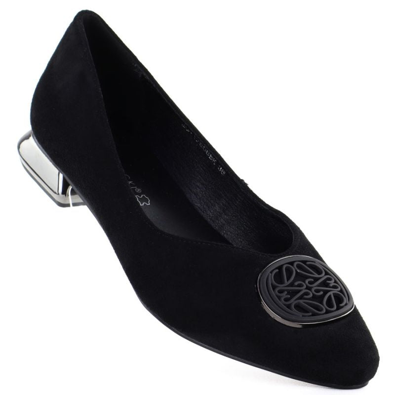 Women's ballerinas with decorative heels, black Potocki SZ12770 To be categorized Your Sports Performance