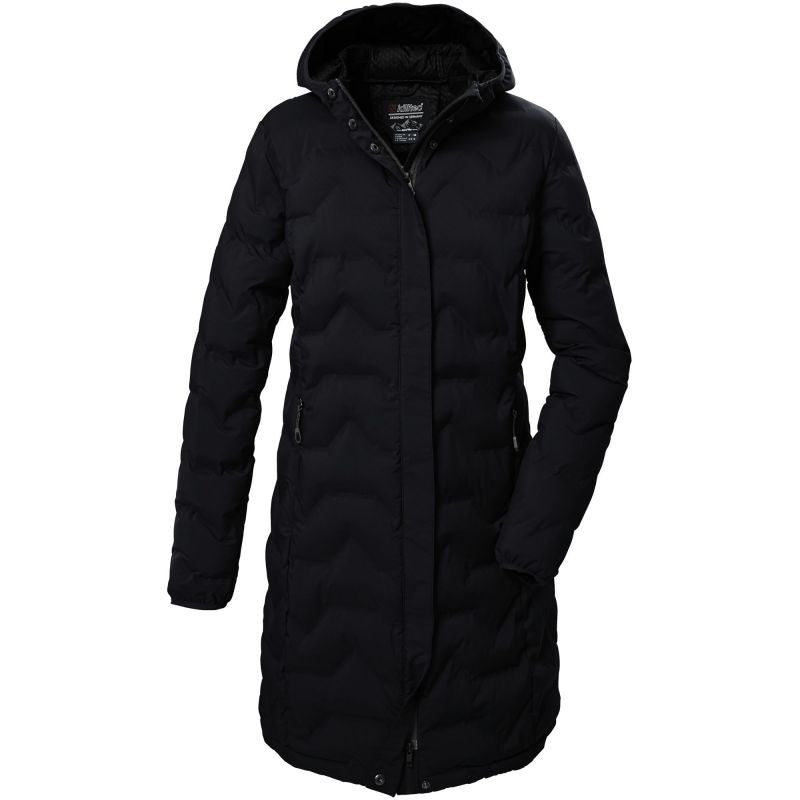 Killtec KOW 9 women's technical parka, quilted, hooded, zippered, waterproof, black (41806/200) In preparation Your Sports Performance