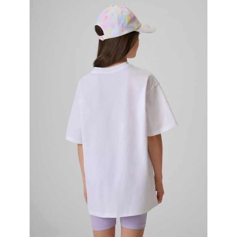 Girls' loose plain T-shirt 4F 4FJRSS26TTSHF3984-11S
