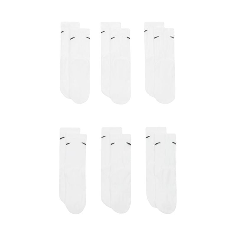 Nike Everyday Cush Crew Kids Socks 6 Pairs White SX6910 100