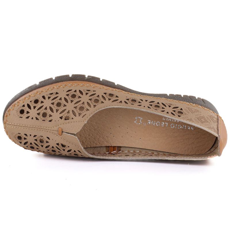 Women's leather openwork brown shoes Sergio Leone SP006 LEONE