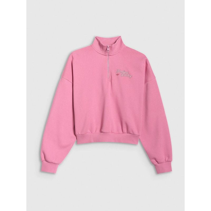 Regular sweatshirt without hood for girls 4F 4FJRSS26TSWSF2625-54S