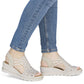 Women's beige wedge sandals Rieker 67465-62 Rieker