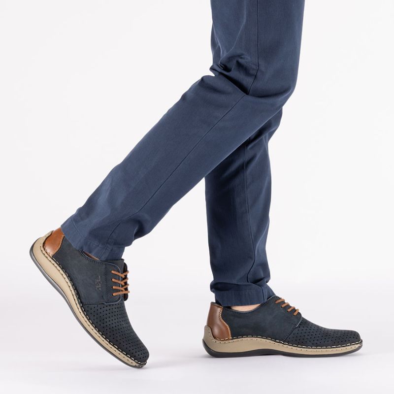 Rieker 05226-14 navy blue openwork leather shoes To be categorized Your Sports Performance