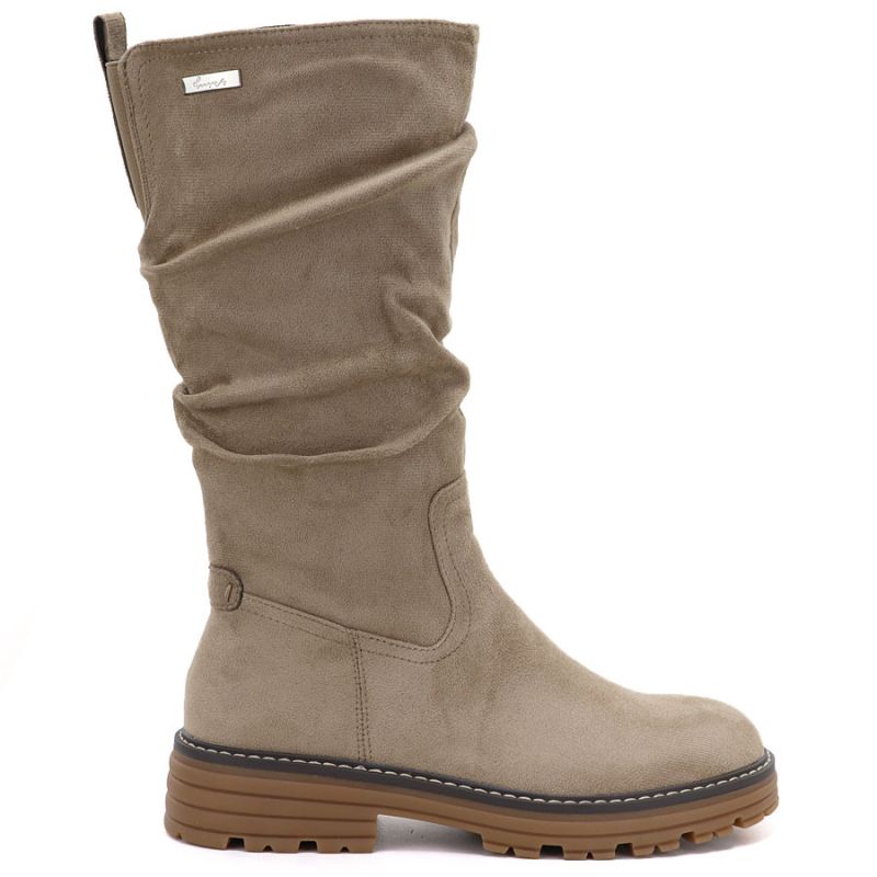 Women's warm, crinkled suede boots, beige M.Daszyński SA259-3