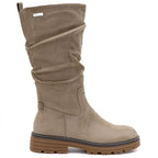 Women's warm, crinkled suede boots, beige M.Daszyński SA259-3