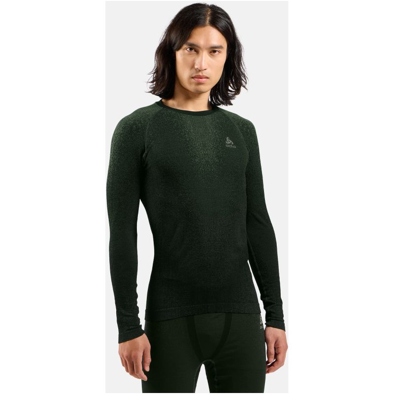 ODLO Performance Warm Blackcomb BL Top Crew Neck l/s green long-sleeve thermal underwear