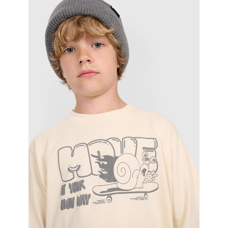 Boy's oversize T-shirt with print 4F 4FJRAW25TTSHM3208-12S *Kategoria tymczasowa Your Sports Performance