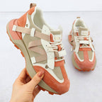 Women's beige and orange leather sneakers Goe RR2N4064 Footwear Your Sports Performance