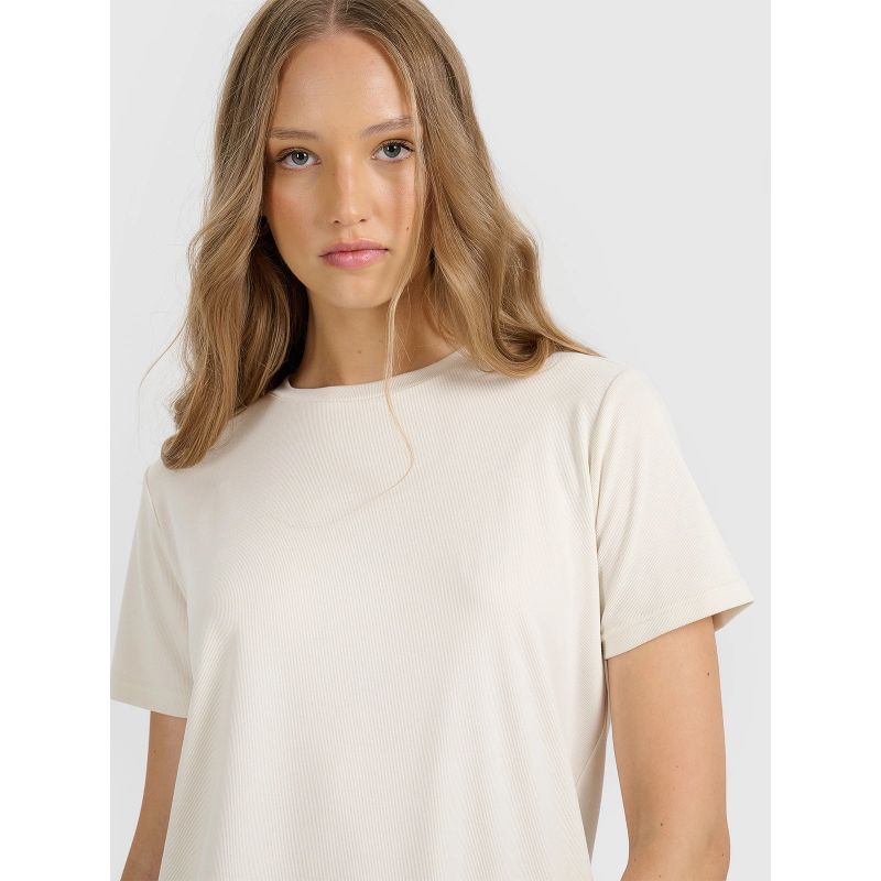 Women's ribbed knit t-shirt with modal 4F 4FRAW25TTSHF3282-12S *Kategoria tymczasowa Your Sports Performance