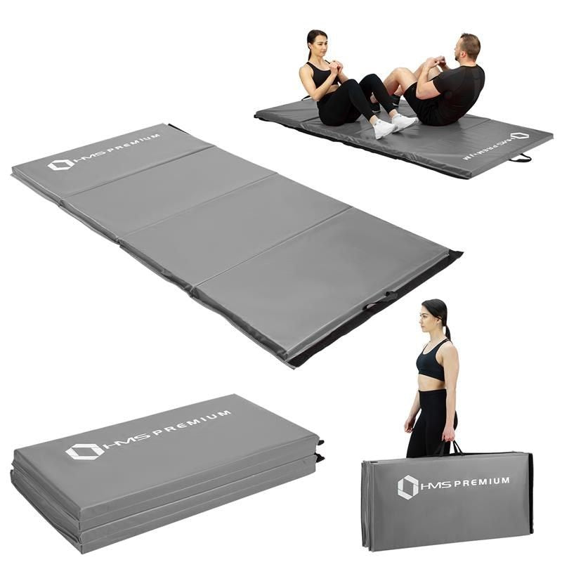 Folding gymnastic mattress gray 2400x1200x50mm HMS MGS01 In preparation Your Sports Performance
