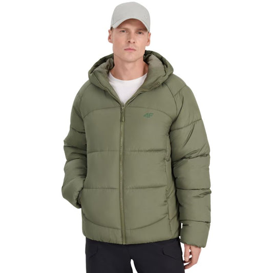 Men's down jacket 4F M0708 khaki 4FRAW25TDJAM0708 43S In preparation Your Sports Performance