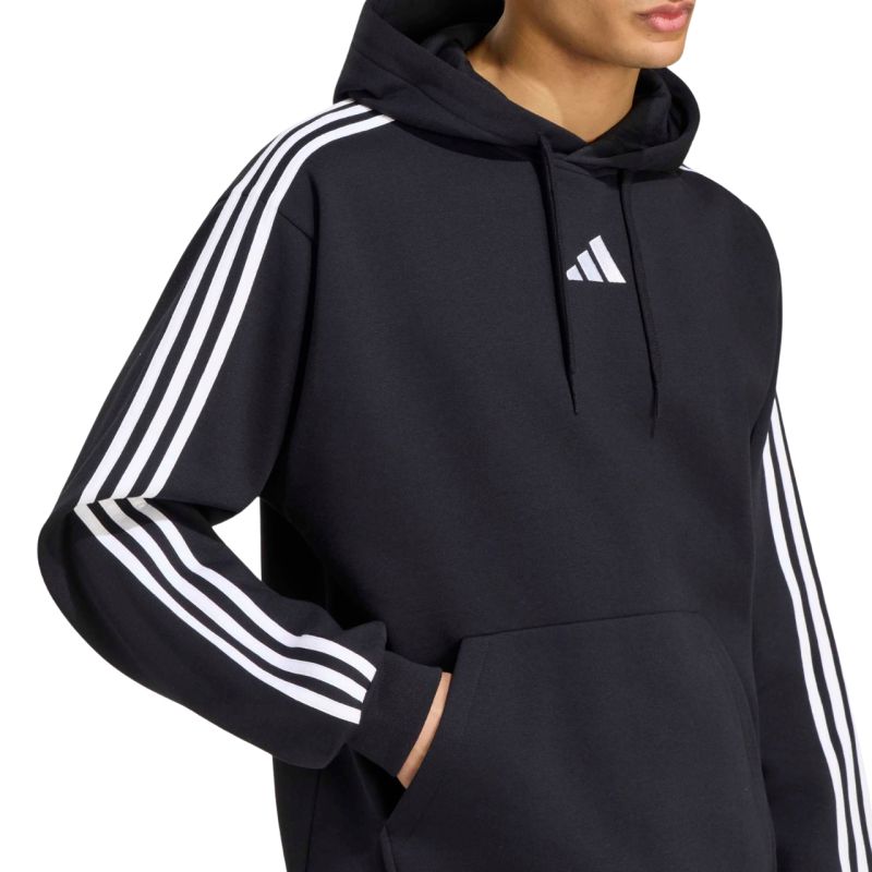 Men's adidas Essentials 3-Stripes Fleece Hoodie Black KY6602