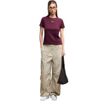 Puma Ess Centered Cat Logo Tee Women’s T-Shirt Burgundy 692916 24