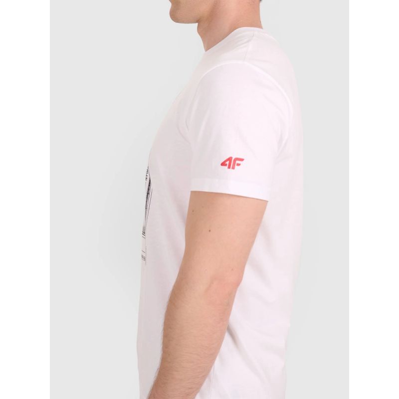 Men's regular t-shirt with volleyball print 4F 4FRAW25TTSHM3236-10S 4f