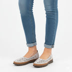 Women's leather openwork shoes, gray, Sergio Leone SP006 To be categorized Your Sports Performance