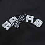 Mitchell &amp; Ness Lightweight Satin Bomber San Antonio Spurs M Jacket SJKT6599-SASYYPPPBLCK Clothing/Lifestyle/Mitchell & Ness Your Sports Performance