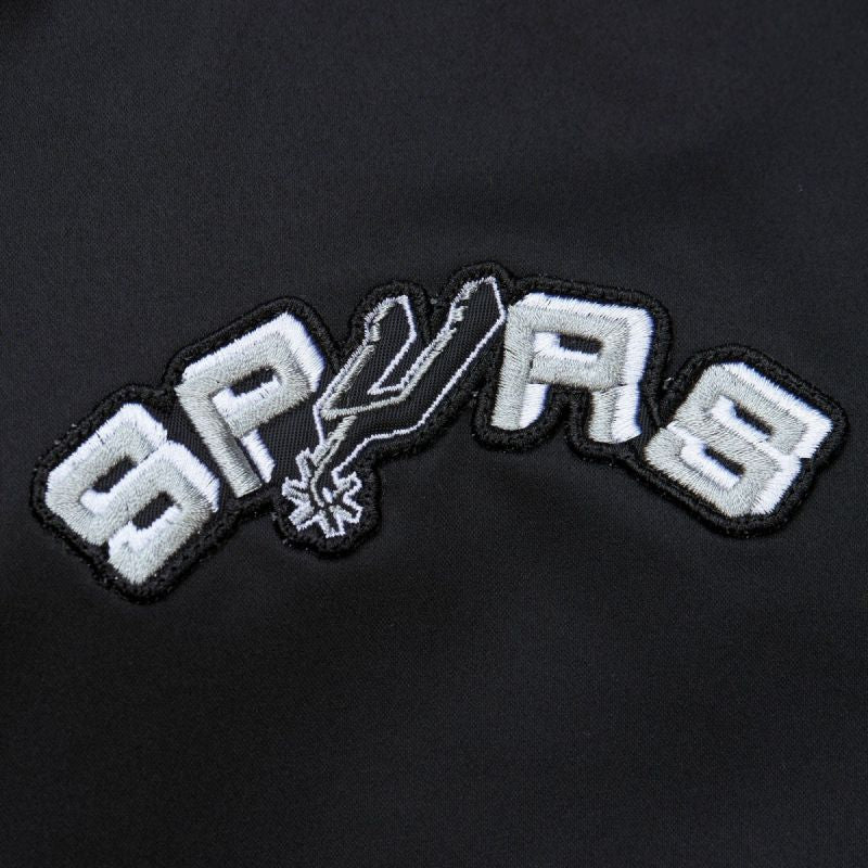 Mitchell &amp; Ness Lightweight Satin Bomber San Antonio Spurs M Jacket SJKT6599-SASYYPPPBLCK Clothing/Lifestyle/Mitchell & Ness Your Sports Performance