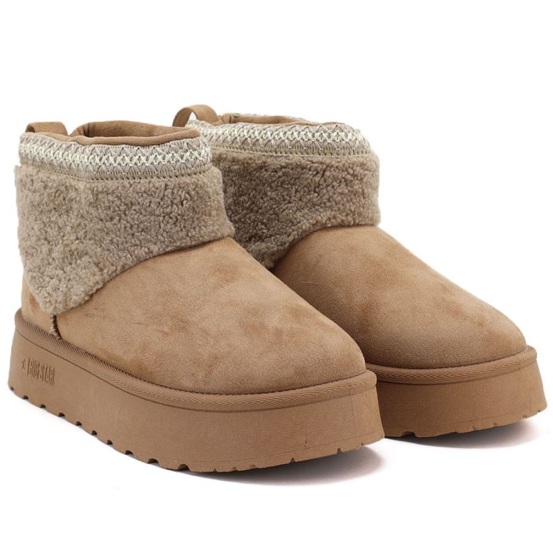 Big Star UU274169 Women's Waterproof Beige Platform Snow Boots