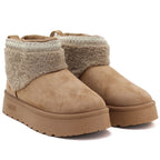Big Star UU274169 Women's Waterproof Beige Platform Snow Boots