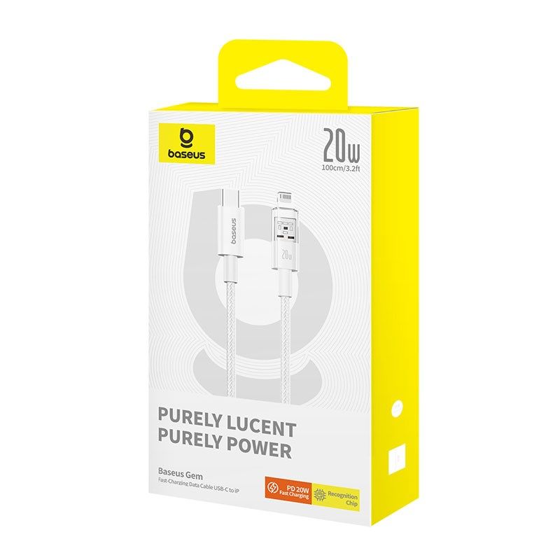 Baseus Gem USB C-IP Cable 20W 1m (white) In preparation Your Sports Performance