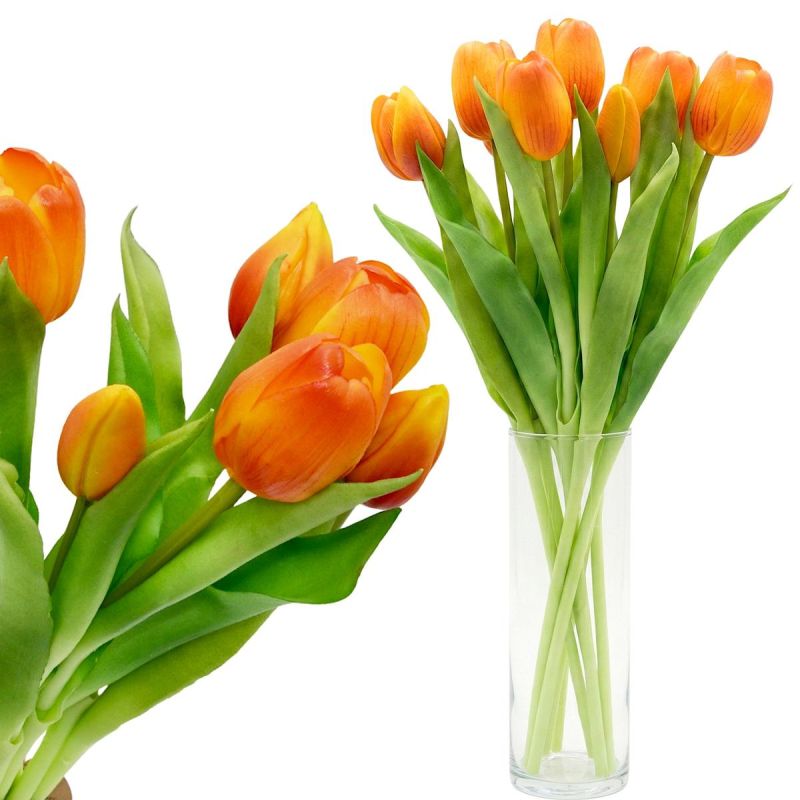 BOUQUET OF 7 ORANGE TULIPS 31 CM LIFE-LIKE SPRING DECORATION Home and Garden/Equipment Your Sports Performance