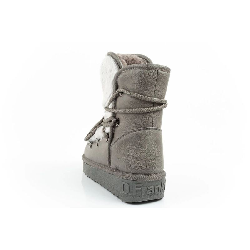 D.Franklin women's winter snow boots, fashionable fur lining, gray D.Franklin